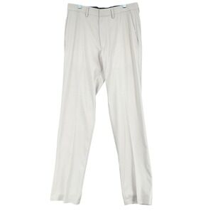 Reaction Kenneth Cole Mens Khaki Flat Front Dress Pants Size 34x34‎